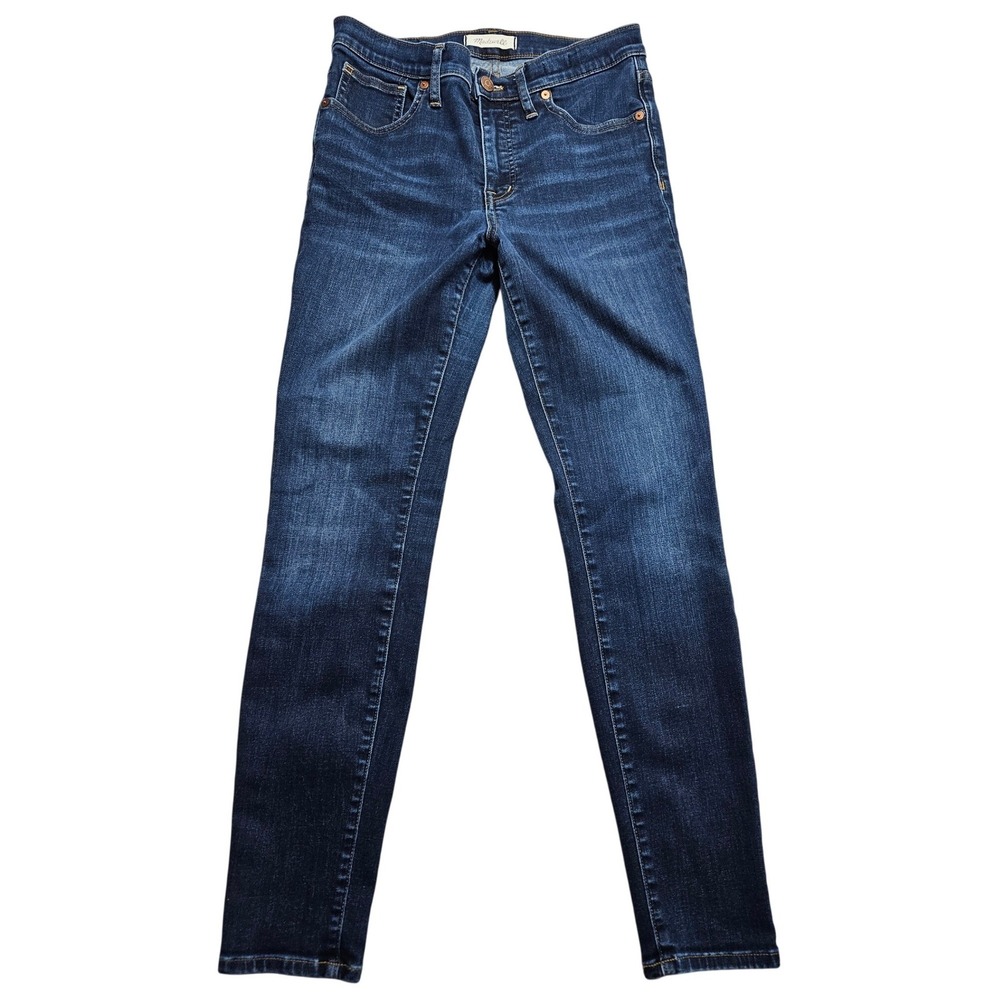 Madewell 9 Inch Mid-Rise Skinny Jeans Women 28 Dark Indigo Stretch Denim‎ Wash